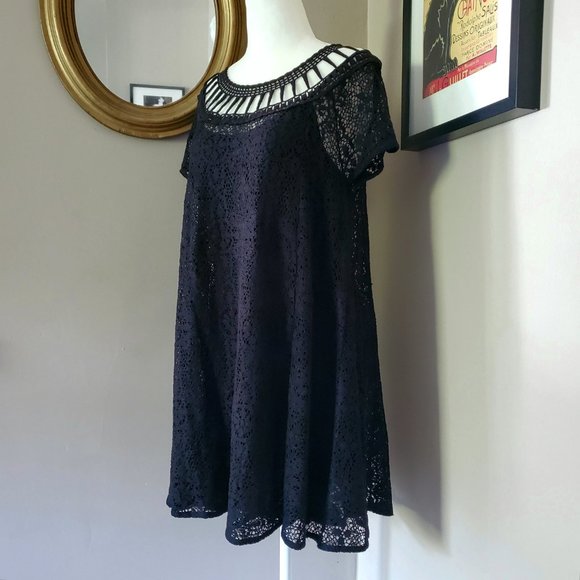 Free People RARE Holy Mountain Crochet Mini Dress Size Small EUC - Picture 9 of 16